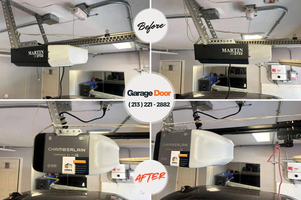 Before and after: garage door repair Parkville, PA